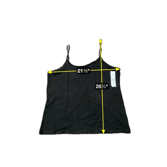 NWT Time And Tru Black Plus Size Camisole Tank Top Adjustable Straps SZ XXXL - Picture 8 of 9